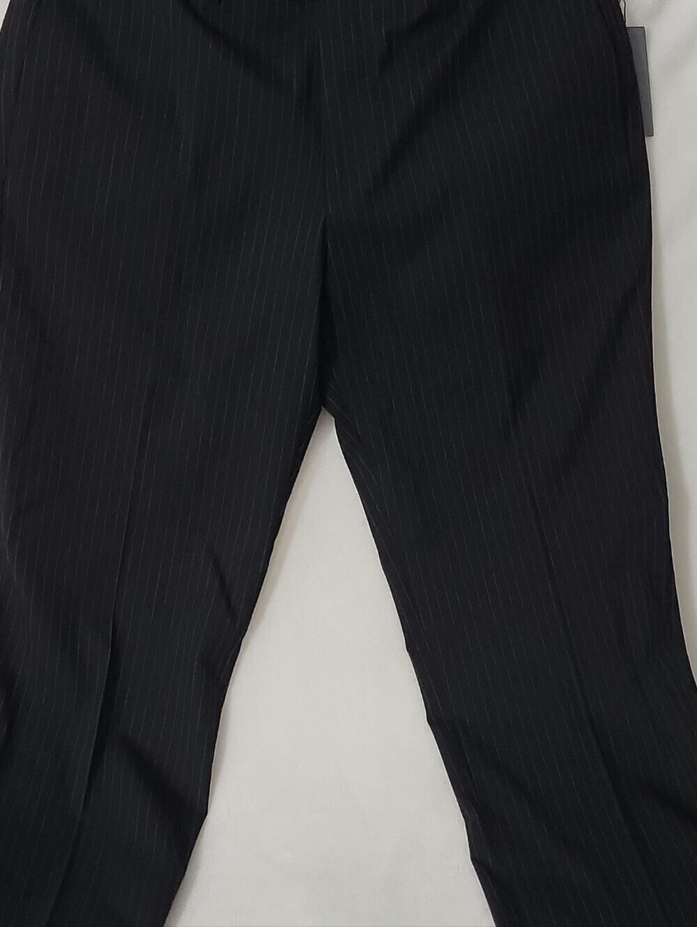 Michael Kors Men's Black Pinstripe Dress Pants 34W x 30L Flat Front - Picture 14 of 16